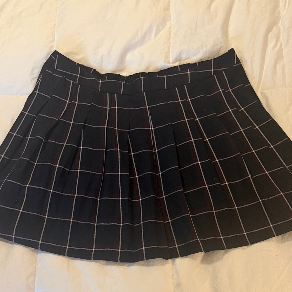 Eloquii Black Plaid Mini Skirt